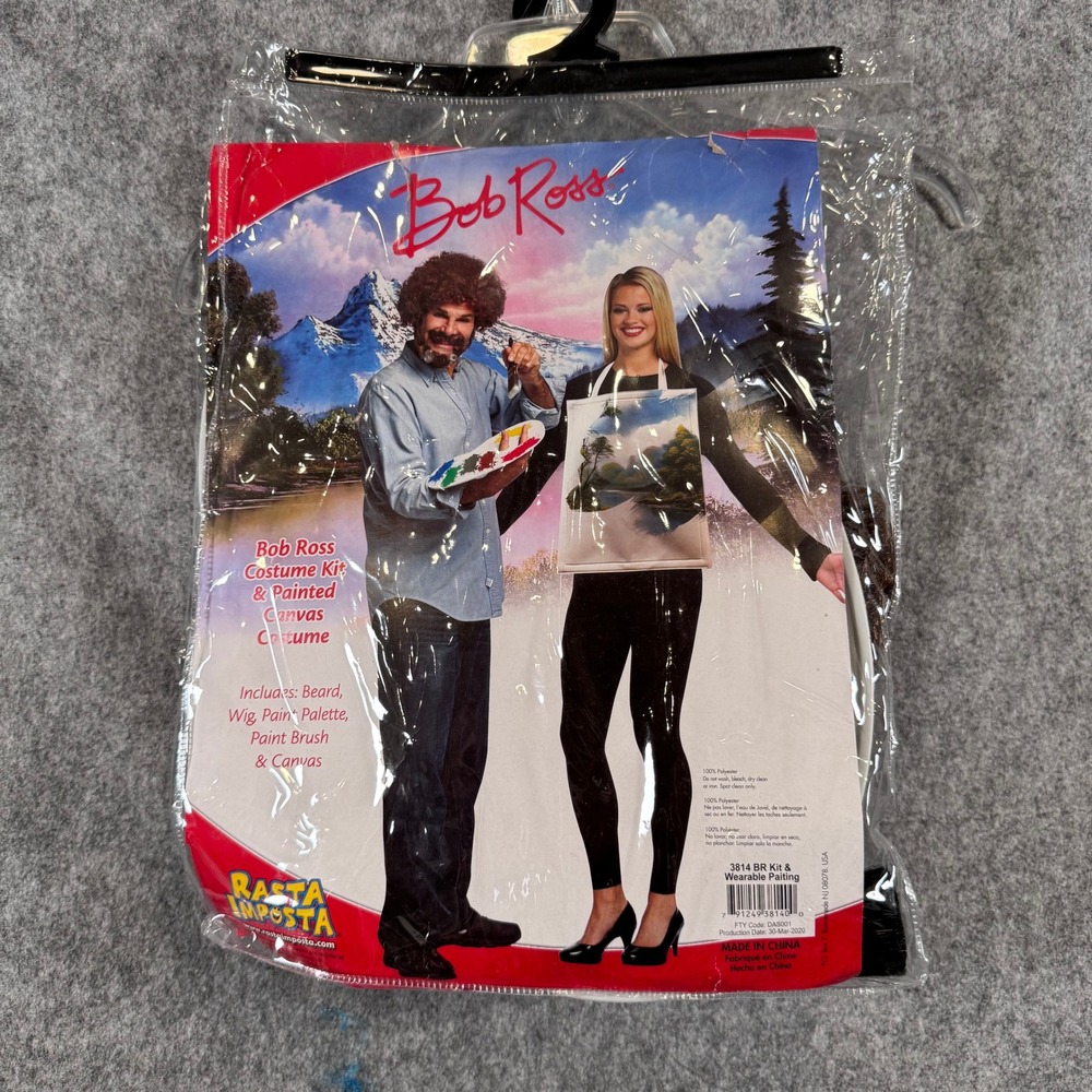 Bob Ross & Canvas Couples Halloween Costume Rasta Imposta Art Painter